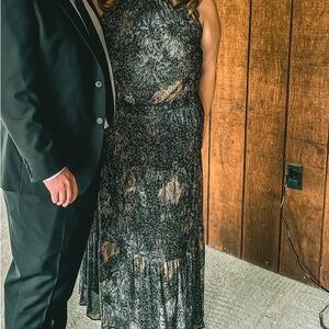 Elegant Black and Silver Women's Dress